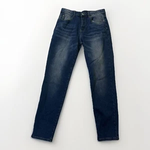 Markenlos Fleece-gefütterte Denim Jeans Herren Größe 30 Komfort Slim Mid-Rise Distressed - Bild 1 von 10