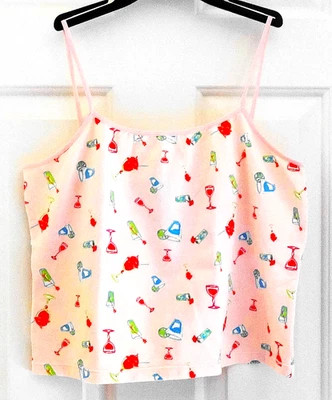 Top camisola pijama cóctel champán margarita margarita rosa HUE talla grande Foto 1 de 2