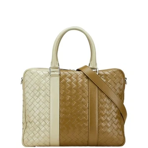 BOTTEGAVENETA Barro Travertino INTRECCIATO 24AW Bolsa de Negocios Maletín 【Usado】 - Imagen 1 de 19