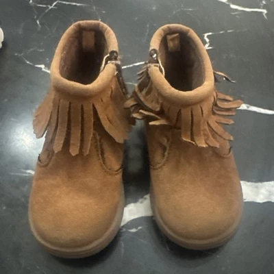 Carters Botín Bebé Talla 6 Flecos Marrón Mocasín Botas Foto 1 de 4