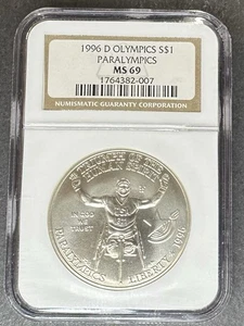 1996-D Paralympic Dollar NGC MS-69, Buy 3 Items, Get $5 Off! - Picture 1 of 2