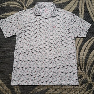 Polo Rhoback The Beverage Cart Uomo XL Performance Golf AOP - Foto 1 di 6