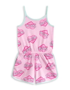 Mono sin mangas Barbie rosa con logotipo de corazón para niñas - Imagen 1 de 9