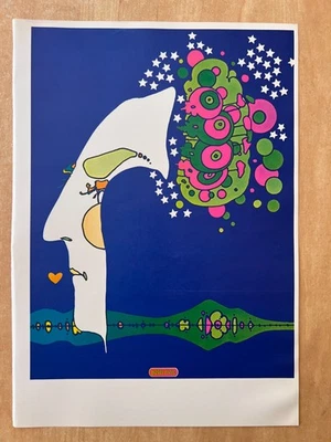 原版 1970 年彼得·麦克斯海报午夜梦迷幻流行艺术 11 x 16 英寸很好! — 第 1/3 张图片