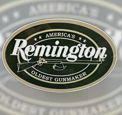 REMINGTON RIFLES AMERICAS OLDEST GUNMAKER FIREARMS DIECUT 6” OVAL STICKER - Image 1 of 4