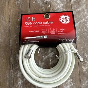 Cavo coassiale audio/video GE 15 piedi RG6 - Foto 1 di 5