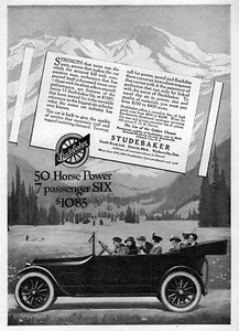 1916 Studebaker Six 7 Personen Tourenwagen Originalanzeige - Bild 1 von 1