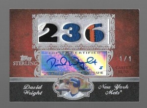 2007 Topps Sterling David Wright  Patch  Jersey Auto  #1/1