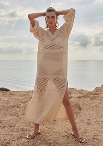 *SALE* EVARAE Ahlya Knitted Hooded Dress Soft Creme UK 14 - Tag - Picture 1 of 6