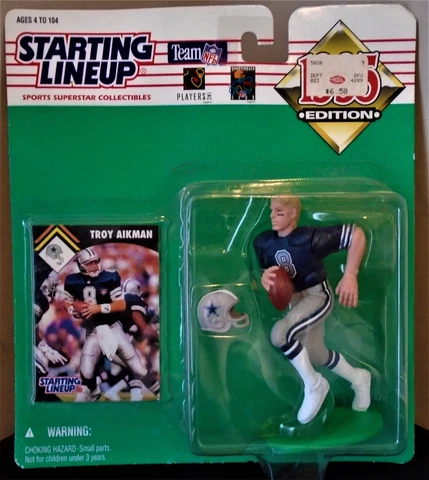 Troy Aikman 1995 Starting Lineup NEW Dallas Cowboys Figure & Card *NOS* * BNIP* Cover