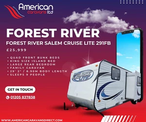 2013 FOREST RIVER Salem Cruise Lite 291FB 2 Bedroom American Caravan RV Bunk Bed - Picture 1 of 18