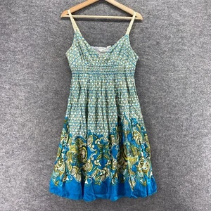 Vestido Derek Corazón Mujer L Grande Azul Paisley Vaina Midi Cuello en V Algodón Informal - Imagen 1 de 9