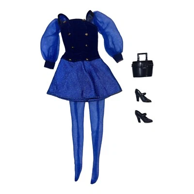 Barbie Fashion Avenue 22879 1998 Blue Party Dress Purse Nylons and Shoes - Image 1 of 2