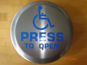6” Round Press to Open Larco Handicap Entrance/Exit Automatic Door Switch - Picture 1 of 2