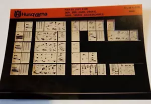 Husqvarna Parts List Microfiche Models 36R 39R 244R 244RX 165R 165RX Accessories - Foto 1 di 2