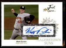 Matt Durkin 2005 Just Minors RC Autograph Rookie Auto #16 Hagerstown Suns