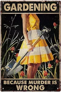 Garden Sign Retro Metal Tin - Gardening Novelty Style2 - Picture 1 of 7