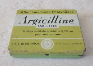 Vintage drugs tin box ARGICILLINE advertising France antique vtg old green - Picture 1 of 8