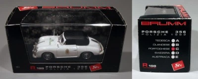 Brumm R198c - Porsche 356 Cabriolet Portuguese Police 1/43 boxed - Immagine 1 di 4