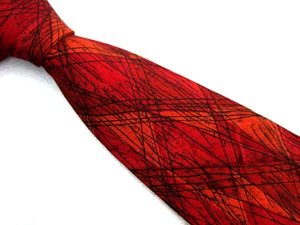 CORBATA DE SEDA ROJA NARANJA 3,75 PULGADAS TIE RACK ITALIA - Imagen 1 de 5