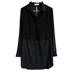Bailey 44 Elegant Black Panel Shirt Tunic Dress Woman's Large i2 - Picture 1 of 7