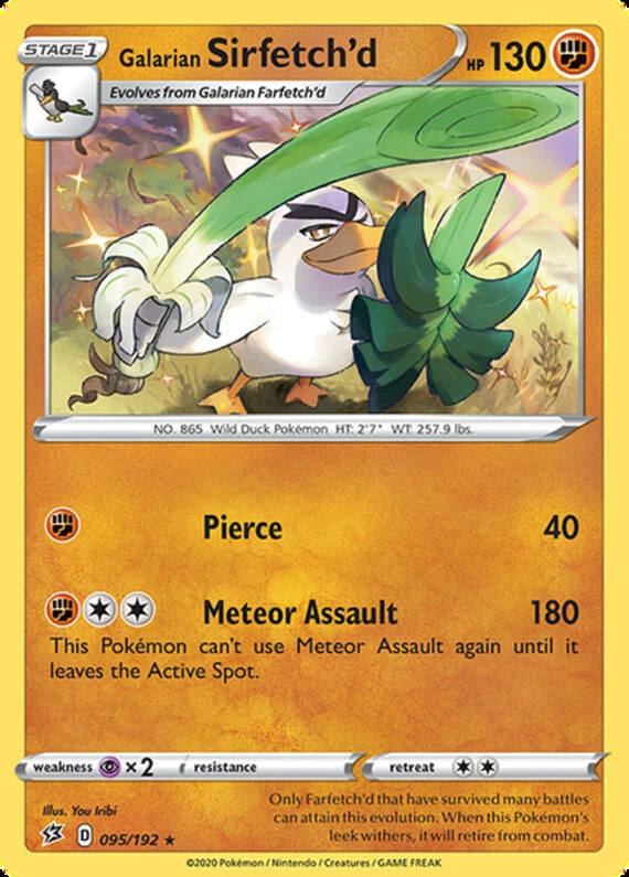 x1 Galarian Sirfetch'd - 095/192 - Holo Rare Pokemon SS02 Rebel Clash M/NM - Image 1 of 1