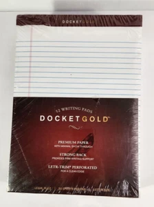 TOPS Docket Gold Letter Writing Pads 8-1/2 X 11-3/4 Legal Rule 50 Sheets 12 Pack - Picture 1 of 2