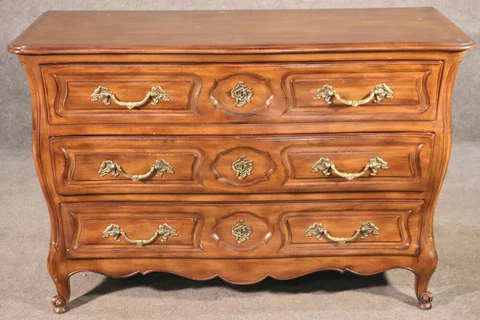 Carved Walnut French Louis XV provincial Style Dresser Commode Cover
