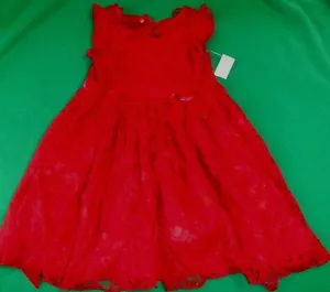 NWT Lilt Girls 10/12 Red Lace Sleeveless Party Dress Lined Ribbon Bow - Picture 1 of 4
