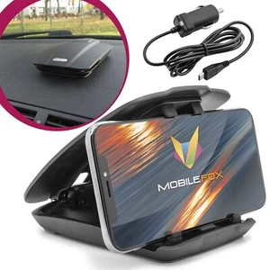 Universal Voiture Téléphone Portable Support Tableau de Bord Pliage Set Câble - Zdjęcie 1 z 8