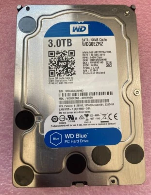 WD Blue 3.0TB SATA / 64MB Cache WD30EZRZ WD30EZRZ-00WN9B0 5400RPM Desktop HDD - Image 1 of 2