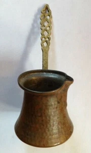 Vintage Kupfer Antik Schmelztiegel Feuer Kochen Küche Metall Industrial 3" x 3" - Bild 1 von 11