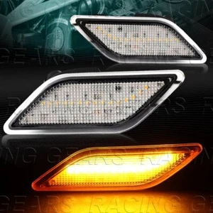 CLEAR LENS AMBER LED SIDE MARKER LIGHTS FIT 12-14 MERCEDES W204 C250 C300 C350 - Picture 1 of 5