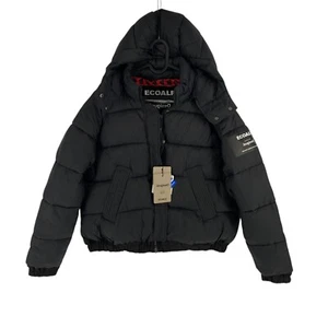 DESIGUAL Damen Bomberjacke Mantel schwarz wattiert mit Kapuze Größe L - Bild 1 von 11