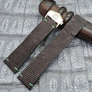 Correa de reloj de cuero de lagarto de 22 mm/18 mm diseño minimalista de cuero exótico - Imagen 1 de 10