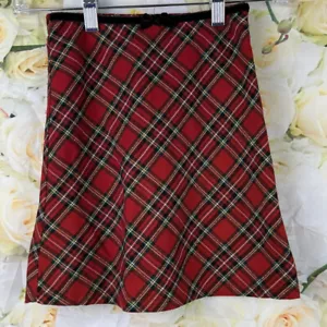 The Childrens Place Skirt Size 6 Christmas Plaid Girls 14.5 Inches Long Red - Picture 1 of 10