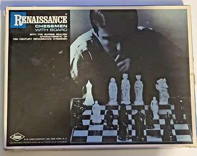 ВИНТАЖНЫЙ Ренессанс шахматы с доской полный ES Lowe 1959 Felted шахматы комплект - Изображение 1 из 4