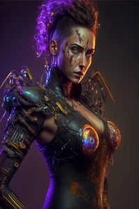 Cyberpunk Princess Sci-fi Luminous Futuristic Art Print 564177282 - Picture 1 of 1