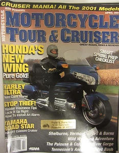 Motorcycle Tour & Cruiser Magazine April 2001 Honda's New Wing Pure Gold Harley - Imagen 1 de 2
