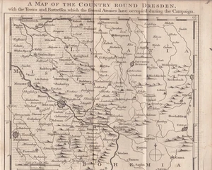 1758 Gentleman's Magazine - Map of Dresden - Shipwreck Advice - London Deaths - Imagen 1 de 10
