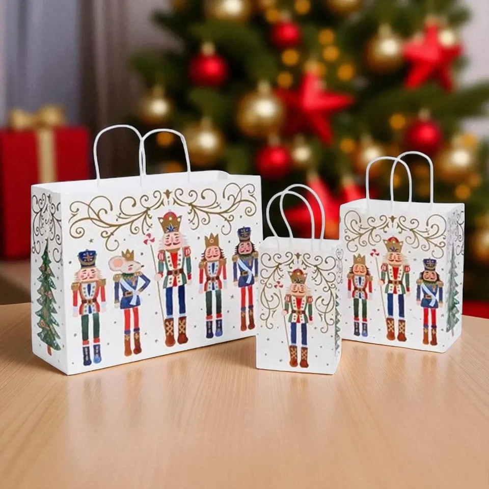 Bolsa de papel de regalo diseño NUTCRACKER NOEL elige el tamaño y el monto del paquete Foto 1 de 2