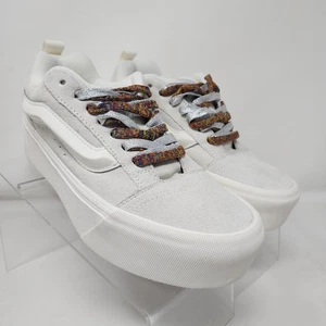 Scarpe Vans Knu Stack Platform donna 9 marshmallow bianche sneakers vintage scamosciate - Foto 1 di 8