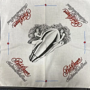 Vtg - Bob Seger & the Silver Bullet Band- White Bandana Handkerchief made in USA - Picture 1 of 2