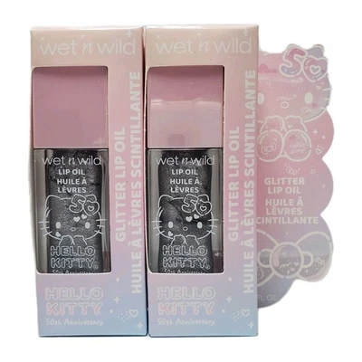 Aceite labial brillante Wet N Wild Hello Kitty 50 aniversario - arco de diamante, LOTE DE 2 Foto 1 de 3