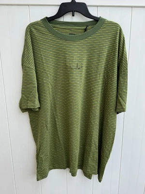 prAna New in Bag Short Sleeve Men's Paxton Stripe T Shirt Green Ivy And Gold XL - Image 1 of 4