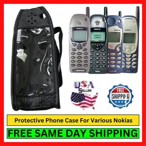 Funda de cuero Nokia WLC-119 ajuste personalizado cubierta con clip para cinturón y correa para muñeca auricular - Imagen 1 de 8