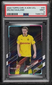 2020-21 Topps Chrome X Steve Aoki UCL Erling Haaland #49 PSA 9 MINT - Picture 1 of 3