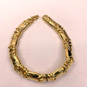 Vintage Joan Rivers Gold Tone Link Bracelet 7" Byzantine Style Designer Jewelry - Picture 1 of 4