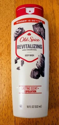 Jabón corporal Old Spice revitalizante con carbón 18 oz aroma duradero y exfoliación  Foto 1 de 2