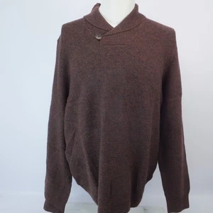 Joseph Abboud Sweater Men's XXL Wool Blend Pullover Shawl Collar Brown - Picture 1 of 11